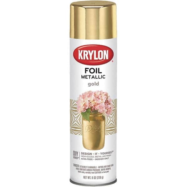 Krylon - Gold Foil, Gloss, Metallic Spray Paint - 8 oz Container - Exact Tooling