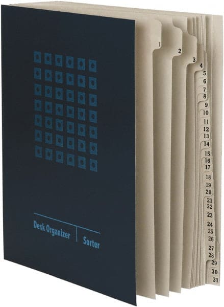 SMEAD - 8-1/2 x 11", Letter Size, Navy Blue, Indexed Sorters - Exact Tooling