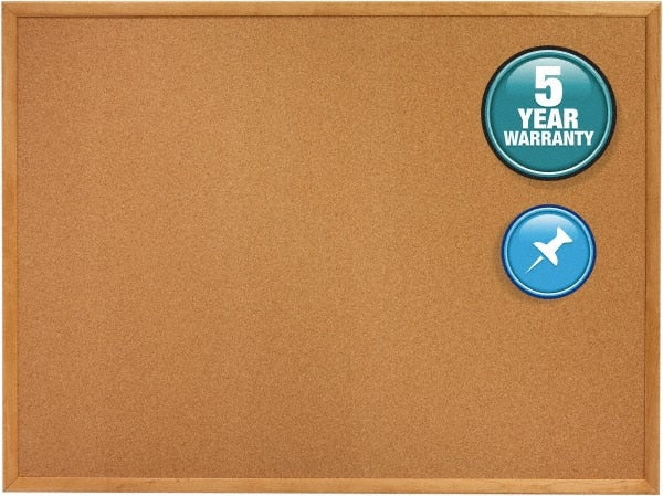 Quartet - 24" Wide x 18" High Open Cork Bulletin Board - Natural (Color) - Exact Tooling