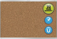 Quartet - 48" Wide x 36" High Open Cork Bulletin Board - Natural (Color) - Exact Tooling