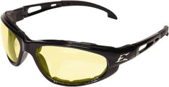 Edge Eyewear - Yellow Lenses, Framed Safety Glasses - Anti-Fog, Scratch Resistant, Black Nylon Frame, Size Universal, Wrap Around - Exact Tooling