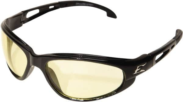 Edge Eyewear - Yellow Lenses, Framed Safety Glasses - Anti-Fog, Scratch Resistant, Black Nylon Frame, Size Universal, Wrap Around - Exact Tooling
