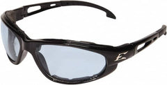 Edge Eyewear - Light Blue Lenses, Framed Safety Glasses - Anti-Fog, Scratch Resistant, Black Nylon Frame, Size Universal, Wrap Around - Exact Tooling