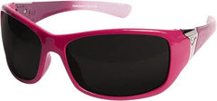 Edge Eyewear - Smoke Lenses, Framed Safety Glasses - Scratch Resistant, Pink Polyamide Frame, Size Universal, Wrap Around - Exact Tooling