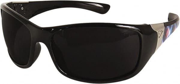 Edge Eyewear - Smoke Lenses, Framed Safety Glasses - Scratch Resistant, Black Polyamide Frame, Size Universal, Wrap Around - Exact Tooling