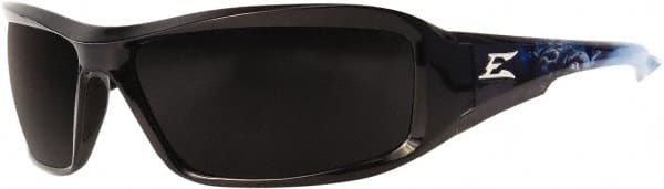 Edge Eyewear - Smoke Lenses, Framed Safety Glasses - Scratch Resistant, Black Nylon Frame, Size Universal, Wrap Around - Exact Tooling