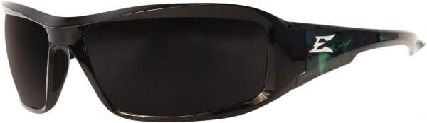 Edge Eyewear - Smoke Lenses, Framed Safety Glasses - Scratch Resistant, Black Nylon Frame, Size Universal, Wrap Around - Exact Tooling
