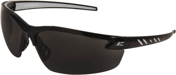 Edge Eyewear - Smoke Lenses, Frameless Safety Glasses - Anti-Fog, Scratch Resistant, Black Nylon Frame, Size Universal, Wrap Around - Exact Tooling