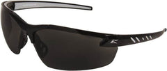 Edge Eyewear - Smoke Lenses, Frameless Safety Glasses - Anti-Fog, Scratch Resistant, Black Nylon Frame, Size Universal, Wrap Around - Exact Tooling