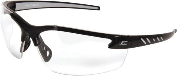 Edge Eyewear - Clear Lenses, Frameless Safety Glasses - Anti-Fog, Scratch Resistant, Black Nylon Frame, Size Universal, Wrap Around - Exact Tooling