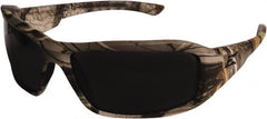 Edge Eyewear - Smoke Lenses, Framed Safety Glasses - Scratch Resistant, Camouflage Nylon Frame, Size Universal, Wrap Around - Exact Tooling