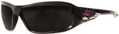 Edge Eyewear - Smoke Lenses, Framed Polarized Glasses - Scratch Resistant, Black Nylon Frame, Size Universal, Wrap Around - Exact Tooling