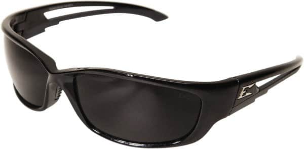 Edge Eyewear - Smoke Lenses, Framed Safety Glasses - Anti-Fog, Scratch Resistant, Black Nylon Frame, Size XL, Wrap Around - Exact Tooling