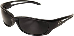 Edge Eyewear - Smoke Lenses, Framed Safety Glasses - Anti-Fog, Scratch Resistant, Black Nylon Frame, Size XL, Wrap Around - Exact Tooling