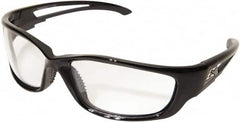 Edge Eyewear - Clear Lenses, Framed Safety Glasses - Anti-Fog, Scratch Resistant, Black Nylon Frame, Size XL, Wrap Around - Exact Tooling