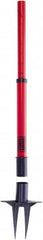 Banner Stakes - 22 to 42" High, 2-3/8" Pole Diam, Stanchion - 9" Base Diam, Removable Spike Nylon Base, Red Plastic Post, For Outdoor Use - Exact Tooling
