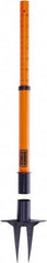 Banner Stakes - 22 to 42" High, 2-3/8" Pole Diam, Stanchion - 9" Base Diam, Removable Spike Nylon Base, Orange Plastic Post, For Outdoor Use - Exact Tooling