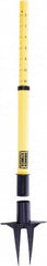 Banner Stakes - 22 to 42" High, 2-3/8" Pole Diam, Stanchion - 9" Base Diam, Removable Spike Nylon Base, Yellow Plastic Post, For Outdoor Use - Exact Tooling