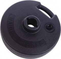 Banner Stakes - 4.92" High x 15" Long x 15" Wide Barrier - Metal, Matte Finish, Black, Use with Banner Stakes Plus Stanchion, Banner Stakes Plus Banner Head - Exact Tooling