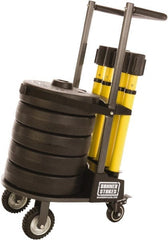 Banner Stakes - 42.32" High x 31" Long x 17" Wide Barrier - Metal, Uncoated, Yellow/Black, Use with Banner Stakes Plus Stanchion, Banner Stakes Plus Banner Head, Banner Stakes Plus Base - Exact Tooling