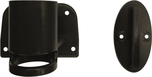 Banner Stakes - 3.49" High x 2" Long x 1" Wide Wall Mount Barrier - Plastic, Matte Finish, Black, Use with Banner Stakes Plus Banner Head - Exact Tooling