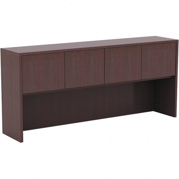 ALERA - 70.63" Long x 35-1/2" High x 15" Deep, Kneespace Credenza - Mahogany (Color), Woodgrain Laminate - Exact Tooling