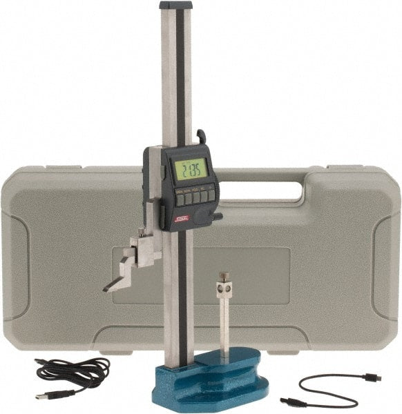 SPI - 12" Electronic Height Gage - 0.0005" Resolution, Accurate to 0.001", LCD Display, USB Data Output - Exact Tooling