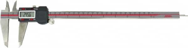 SPI - 0 to 12" Range 0.0005" Resolution, IP54 Electronic Caliper - Stainless Steel with 2.35" Stainless Steel Jaws, 0.0015" Accuracy, USB Output - Exact Tooling