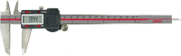 SPI - 0 to 8" Range 0.0005" Resolution, IP54 Electronic Caliper - Stainless Steel with 1.94" Stainless Steel Jaws, 0.001" Accuracy, USB Output - Exact Tooling
