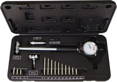 SPI - 15 Anvil, 1.4 to 6" Dial Bore Gage Set - 0.0005" Graduation, 6" Gage Depth, Accurate to 0.0005", Carbide Contact Point - Exact Tooling