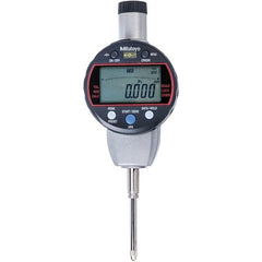 Mitutoyo - 0 to 1" Range, 0.001mm Graduation, Electronic Drop Indicator - Flat Back, Accurate to 0.002mm, Metric System, LCD Display - Exact Tooling