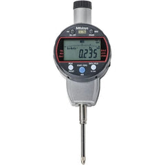 Mitutoyo - 0 to 1" Range, 0.001mm Graduation, Electronic Drop Indicator - Flat Back, Accurate to 0.0001", Metric System, LCD Display - Exact Tooling