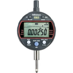 Mitutoyo - 0 to 1/2" Range, 0.001mm Graduation, Electronic Drop Indicator - Flat Back, Accurate to 0.0001", Inch & Metric System, LCD Display - Exact Tooling