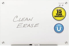 Quartet - 48" High x 72" Wide Magnetic Dry Erase Board - Glass, Includes Dry-Erase Marker, (2) Rare-Earth Magnets & Mounting Kit - Exact Tooling
