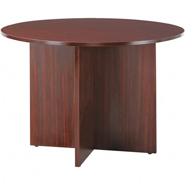 ALERA - 29-1/2" High Stationary Conference Table - 1" Thick, Mahogany (Color), Wood Grain Laminate - Exact Tooling