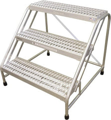 Cotterman - 30" 3 Step Stand - Step Platform, 500 Lb Capacity, 30" Platform Height, 33" Base Width x 35" Base Depth, Grip Strut - Exact Tooling