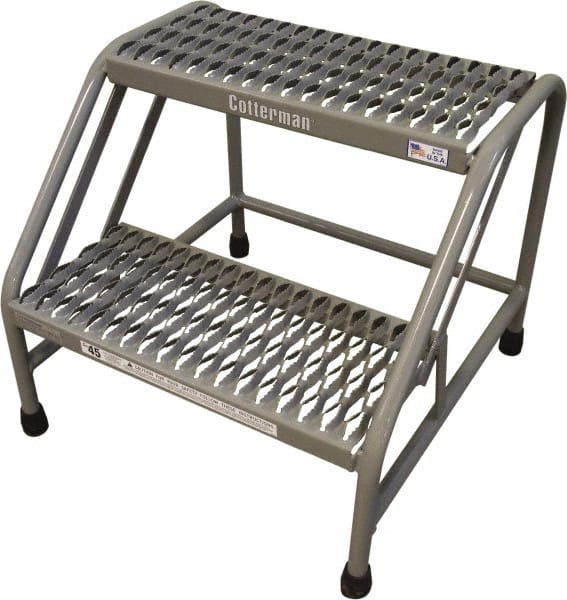 Cotterman - 20" 2 Step Stand - Step Platform, 500 Lb Capacity, 20" Platform Height, 23" Base Width x 22" Base Depth, Grip Strut - Exact Tooling