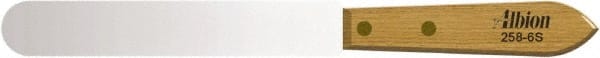 Albion Engineering - 1" Wide Spring Blade Stainless Steel Spatula - Flexible, Straight Hardwood Handle, 7" OAL - Exact Tooling