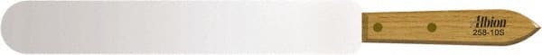 Albion Engineering - 1-1/2" Wide Spring Blade Stainless Steel Spatula - Flexible, Straight Hardwood Handle, 12" OAL - Exact Tooling