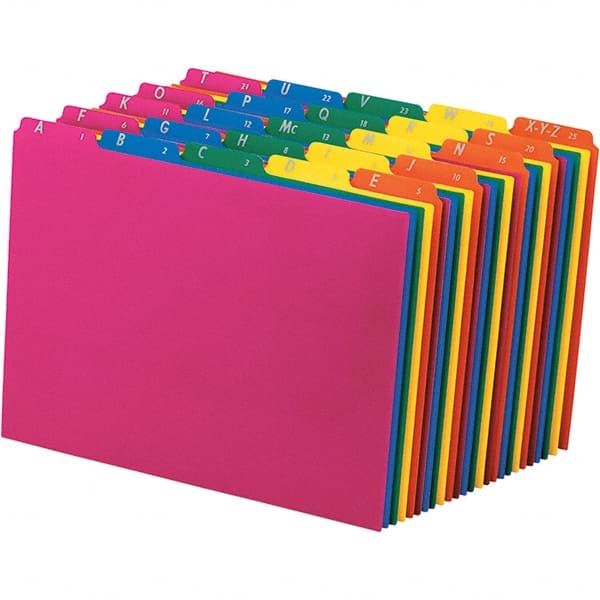 Pendaflex - 8-1/2 x 11" 25 Tabs, Unpunched, Preprinted Divider - Assorted Color Tabs, Assorted Folder - Exact Tooling