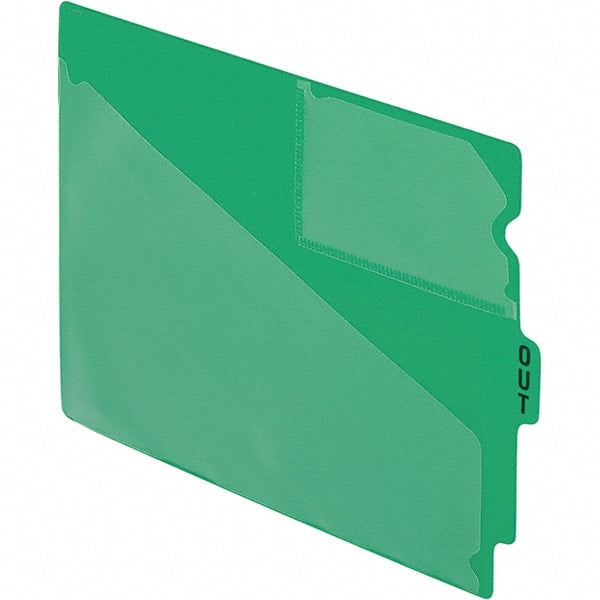 Pendaflex - 8-1/2 x 11" 50 Tabs, Unpunched, End Tab Out Guides with Pockets - Green - Exact Tooling