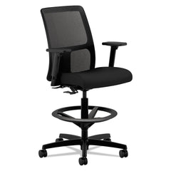 Hon - Swivel & Adjustable Stools; Type: Task Stool ; Base Type: Plastic ; Overall Height: 55 ; Width (Inch): 27-1/2 ; Depth (Inch): 28 ; Seat Material: Fabric - Exact Tooling