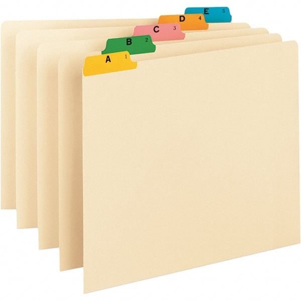 SMEAD - 8-1/2 x 11" 25 Tabs, Unpunched, Preprinted Numeric Divider - Blue, Yellow, Green Tabs, Manila Folder - Exact Tooling