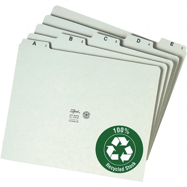 SMEAD - 8-1/2 x 11" 25 Tabs, Unpunched, Preprinted Numeric Divider - Green - Exact Tooling