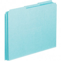 Pendaflex - 8-1/2 x 11" 100 Tabs, Unpunched, Blank Top Tab File Guides - Blue - Exact Tooling