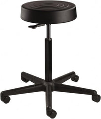 Bevco - 14 Inch Wide x 14-1/2 Inch Deep x 34 Inch High, Reinforced Black Nylon Base, Adjustable Height Swivel Stool - Polyurethane Seat, Black - Exact Tooling