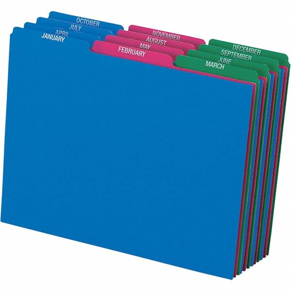 Pendaflex - 8-1/2 x 11" 12 Tabs, Unpunched, Preprinted Divider - Assorted Color Tabs, Assorted Folder - Exact Tooling