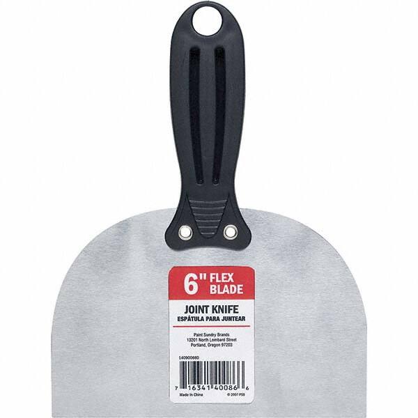 Purdy - 6" Wide Flexible Blade Carbon Steel Scraper - Stiff, Straight Nylon Handle - Exact Tooling