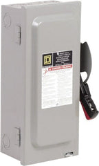 Square D - 30 Amp, 600 VAC, 3 Pole Nonfused Safety Switch - NEMA 1, 1 & 3 Phase, 10 hp at 600 VAC (Single Phase), 30 hp at 600 VAC (Triple Phase) - Exact Tooling