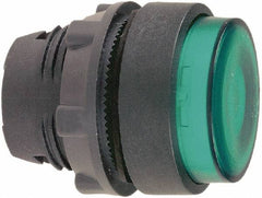 Schneider Electric - 22mm Mount Hole, Extended Straight, Pushbutton Switch Only - Round, Green Pushbutton, Illuminated, Momentary (MO) - Exact Tooling